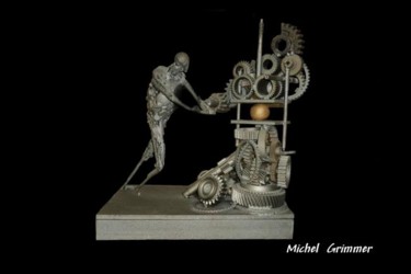 Sculpture intitulée "Machine 1" par Michel Grimmer, Œuvre d'art originale, Métaux