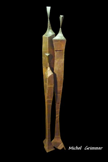 Sculpture titled "Trilogie" by Michel Grimmer, Original Artwork, Metals