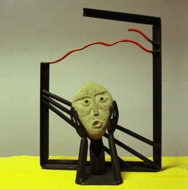 Escultura intitulada "Le Cri" por Grimo, Obras de arte originais, Pedra