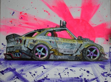 Peinture intitulée "Nissan Skyline" par Grinmosk, Œuvre d'art originale, Acrylique Monté sur Châssis en bois