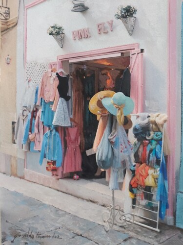 Painting titled "Boutique" by Griselda Ferrandez, Original Artwork, Acrylic