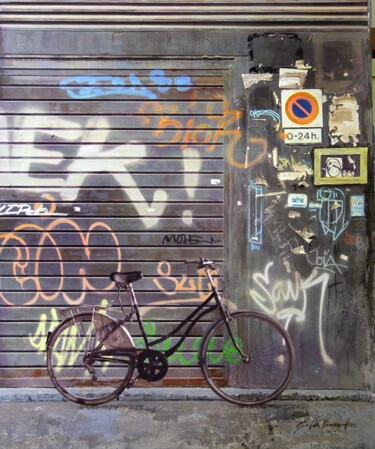 Картина под названием "puerta grafitis" - Griselda Ferrandez, Подлинное произведение искусства