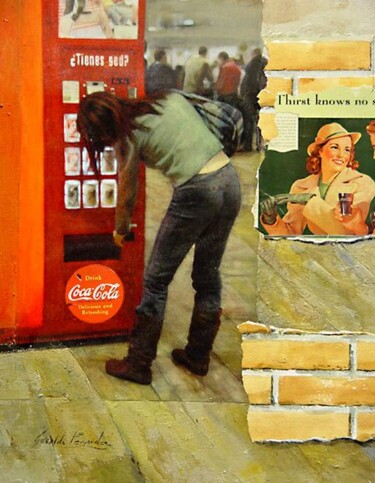 Pittura intitolato "coca-cola" da Griselda Ferrandez, Opera d'arte originale