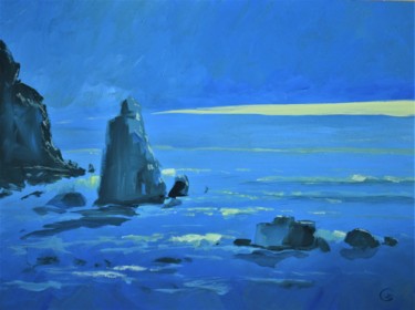 Pintura intitulada "seascape" por Grigorii Zulkarniaev, Obras de arte originais, Acrílico