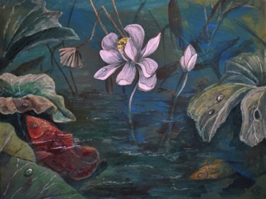Painting titled "decorative carps" by Grigorii Zulkarniaev, Original Artwork, Acrylic