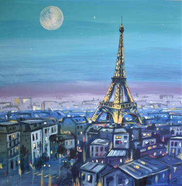 Malarstwo zatytułowany „Paris” autorstwa Grigorii Zulkarniaev, Oryginalna praca, Akryl