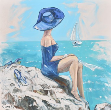 Картина под названием "on the sea" - Grigorii Zulkarniaev, Подлинное произведение искусства, Акрил