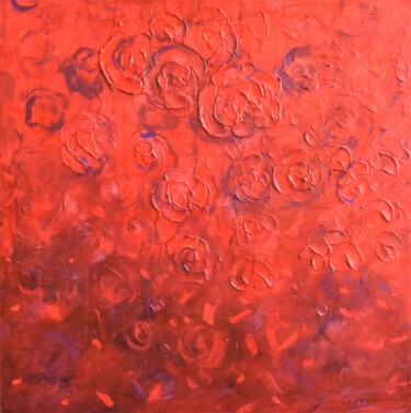 Painting titled "Red roses" by Grigorii Zulkarniaev, Original Artwork, Acrylic