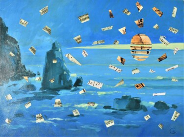 Painting titled "sound of the sea" by Grigorii Zulkarniaev, Original Artwork, Acrylic
