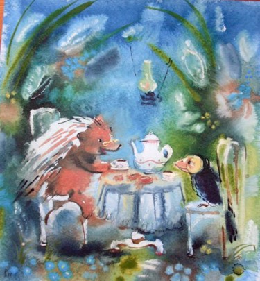 Рисунок под названием "чаепитие" - Elena Grishchenko, Подлинное произведение искусства