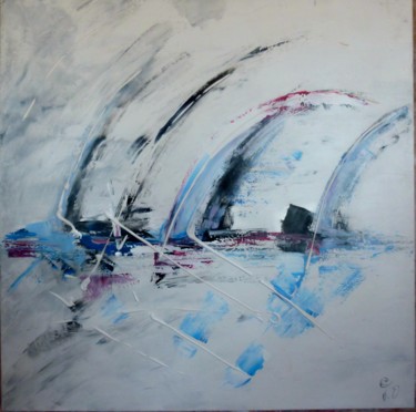 Peinture intitulée "regates-bleues-70-x…" par Colette Grolleau, Œuvre d'art originale