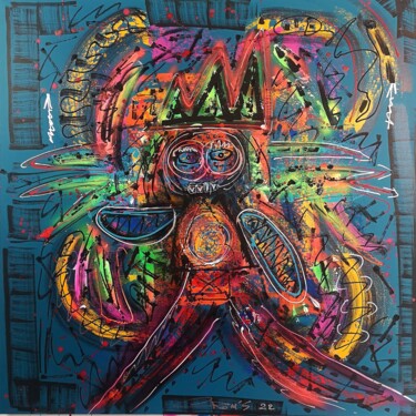 Peinture intitulée "Mr TRIBAL 1" par Thierry Gromik, Œuvre d'art originale, Acrylique Monté sur Autre panneau rigide