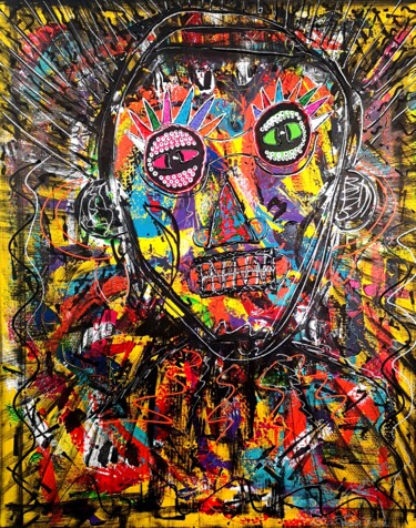 Картина под названием "Mr Tribal 3" - Thierry Gromik, Подлинное произведение искусства, Акрил