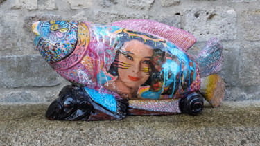Sculpture intitulée "MY FISH" par Groovy, Œuvre d'art originale, Acrylique