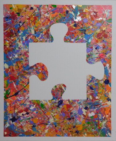 Painting titled "Puzzle" by Benjamin Grosgeorge (Ben Gen), Original Artwork, Acrylic
