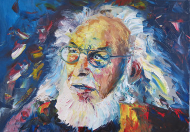Malerei mit dem Titel "Portrait Jürgen Ger…" von Wolfgang Gross-Freytag, Original-Kunstwerk, Öl