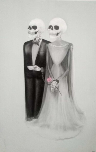 Malerei mit dem Titel "Le mariage" von Grotesk, Original-Kunstwerk, Acryl
