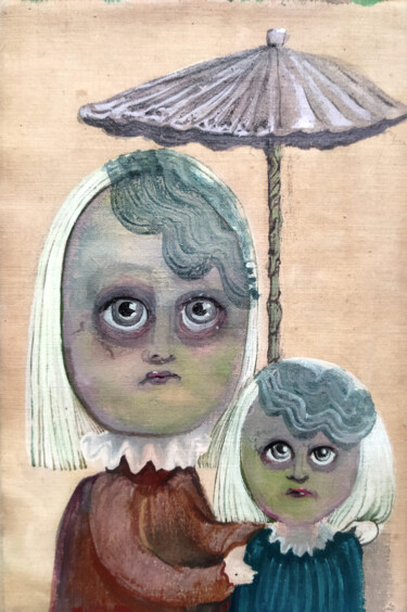 Pintura intitulada "Mère et fille" por Grotesk, Obras de arte originais, Acrílico