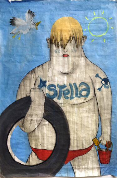 Malerei mit dem Titel "Stella Boy" von Grotesk, Original-Kunstwerk, Acryl