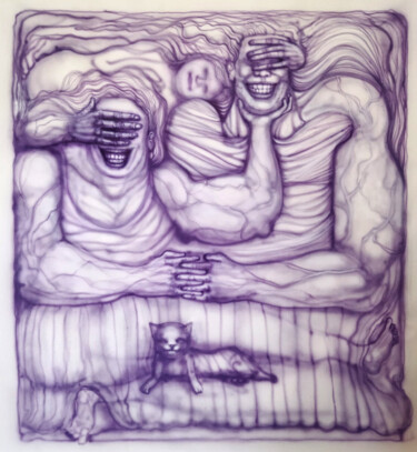 Картина под названием "Purple Dream" - Grotesk, Подлинное произведение искусства, Акрил