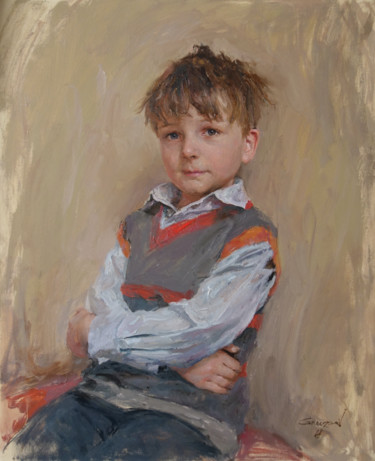 Pintura titulada "Сонни ,мальчик из Й…" por Evgeny Grouzdev, Obra de arte original