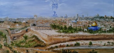 Картина под названием "Religion - Jerusale…" - Peter Grundtner, Подлинное произведение искусства, Масло