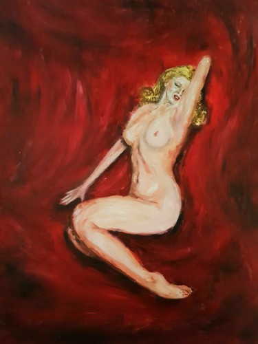 Painting titled "Temptation - Marilyn" by Peter Grundtner, Original Artwork, Oil