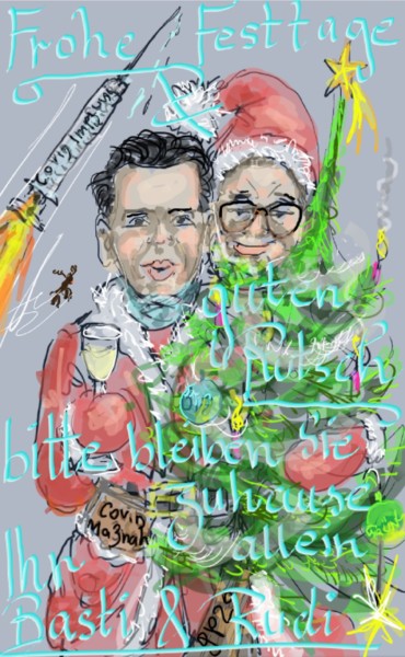 Arts numériques intitulée "Merry Christmas & a…" par Peter Grundtner, Œuvre d'art originale, Travail numérique 2D