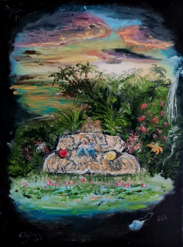 Ζωγραφική με τίτλο "Lost Paradise Regai…" από Peter Grundtner, Αυθεντικά έργα τέχνης, Λάδι