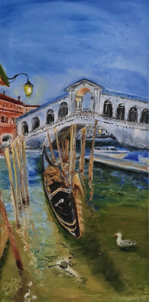 Pintura intitulada "Venezia dopo" por Peter Grundtner, Obras de arte originais, Óleo