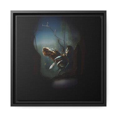 Digital Arts titled "Amphiptere" by Grrimrr, Original Artwork, 2D Digital Work Mounted on Wood Stretcher frame