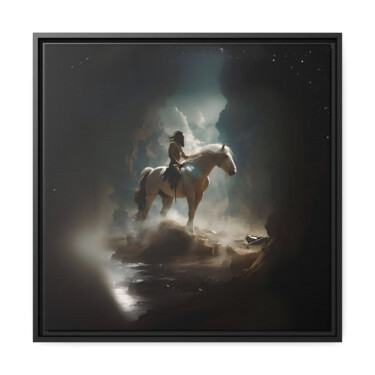 Digital Arts titled "Centaure" by Grrimrr, Original Artwork, 2D Digital Work Mounted on Wood Stretcher frame