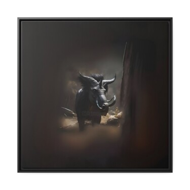 Digital Arts titled "Centicore" by Grrimrr, Original Artwork, 2D Digital Work Mounted on Wood Stretcher frame