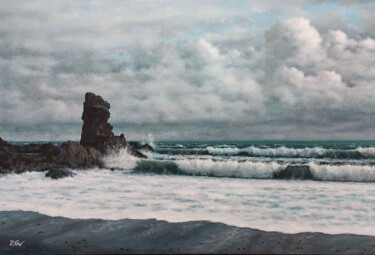 Painting titled ""Iceland. Djupalons…" by Zigmars Grundmanis, Original Artwork, Oil