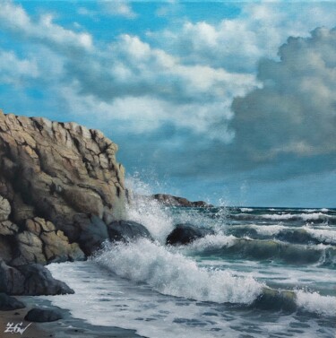 Malerei mit dem Titel "''Windy tuesday''." von Zigmars Grundmanis, Original-Kunstwerk, Öl