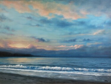 Painting titled "''Calm coast''." by Zigmars Grundmanis, Original Artwork, Oil