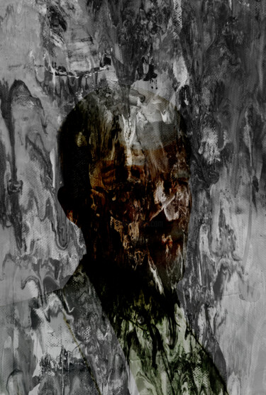 Цифровое искусство под названием "Self Portrait, Panic" - Grymc, Подлинное произведение искусства, Цифровая живопись
