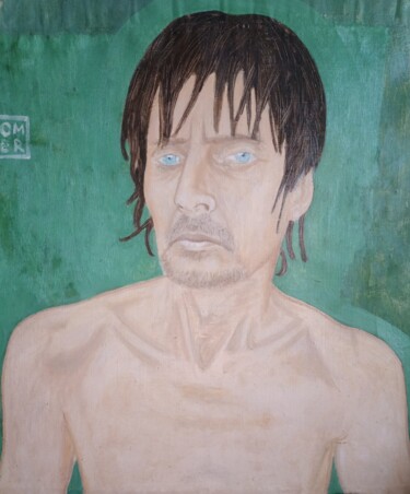 Schilderij getiteld "Self portrait" door Grzegorz Domher, Origineel Kunstwerk, Olie