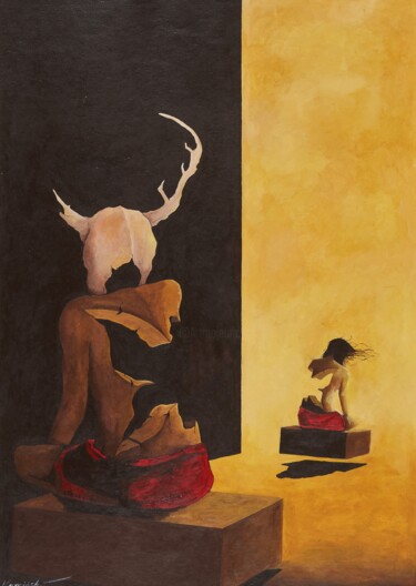 Painting titled "Samlyndi" by Grzegorz Kamiński, Original Artwork, Acrylic