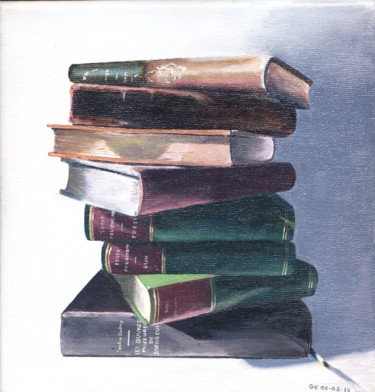 Pintura titulada "Mes Livres" por Gérard Rouyer (Gégé), Obra de arte original, Acrílico Montado en Bastidor de camilla de ma…