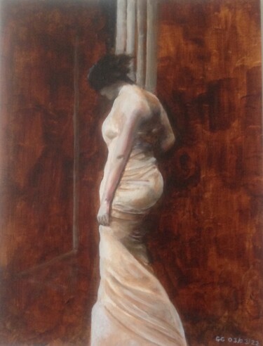 Peinture intitulée "Femme Mystère" par Gérard Rouyer (Gégé), Œuvre d'art originale, Acrylique