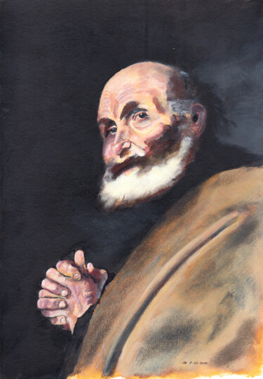 Malerei mit dem Titel "Saint Pierre" von Gérard Rouyer (Gégé), Original-Kunstwerk, Acryl