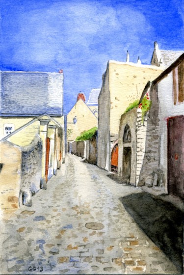 Peinture intitulée "Rue du Mans.jpg" par Gérard Rouyer (Gégé), Œuvre d'art originale, Aquarelle