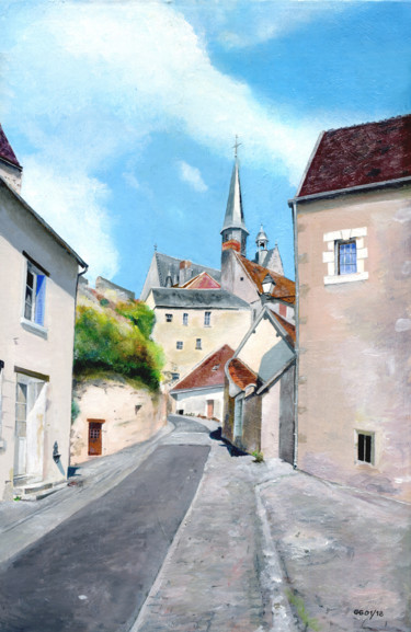 Peinture intitulée "Rue de Montrésor" par Gérard Rouyer (Gégé), Œuvre d'art originale, Acrylique