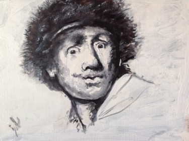 Pittura intitolato "Rembrandt" da Gérard Rouyer (Gégé), Opera d'arte originale, Olio