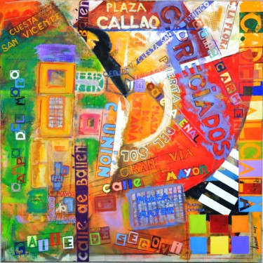 Картина под названием "MADRID" - Gérard Suissia, Подлинное произведение искусства, Масло Установлен на Деревянная рама для н…