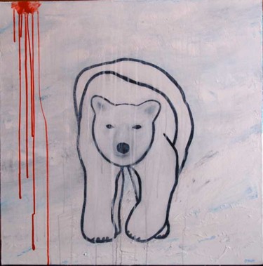 Painting titled "l'ours" by Stephanie Gualandi, Original Artwork, Acrylic