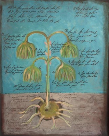 Painting titled "Botanica medieval" by Eduardo Gualdoni, Original Artwork