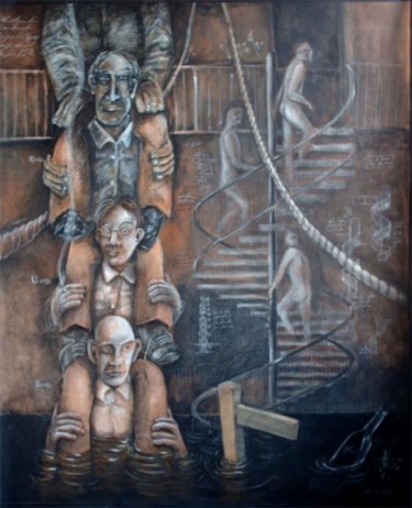 Painting titled "Escalera caracol" by Eduardo Gualdoni, Original Artwork