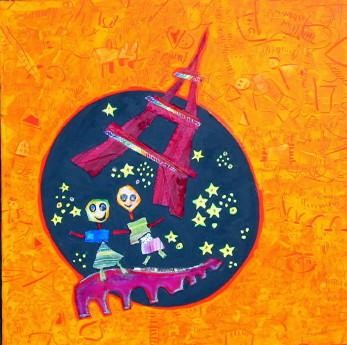 Peinture intitulée "Eiffel d'arc et de…" par Les Guallino, Œuvre d'art originale, Autre